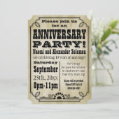Altes Vintages Land Party Einladung zum Jahrestag (Stehend Vorderseite)