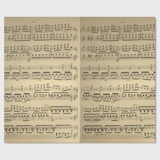 Altes Vintages Musik-Blatt Geschenkpapier (Flach)
