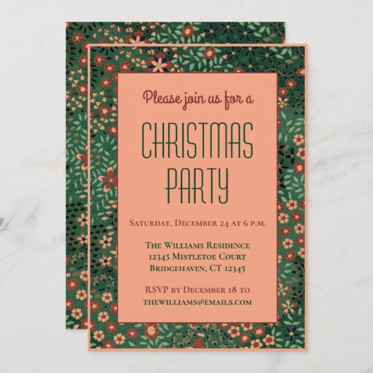 Altes Vintages Party Einladung (Vorne/Hinten)