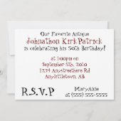 Altes Vintages Rotes Auto Sie sind eingeladen! Einladung (Rückseite)