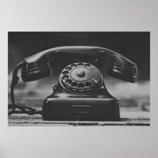 Altes Vintages Schwarzes Telefon Poster (Vorne)