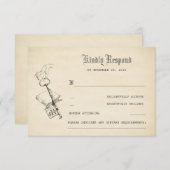 Altes Vintages Story Book Wedding RSVP (Vorne/Hinten)