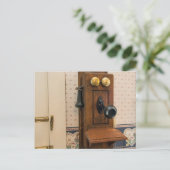 Altes Vintages Wandtelefon. Postkarte (Stehend Vorderseite)