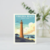 Altes Virginia Beach Postkarte (Stehend Vorderseite)