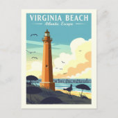 Altes Virginia Beach Postkarte (Vorderseite)