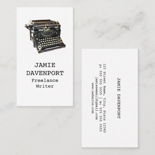 Altes Visitenkarte (Vorne/Hinten)