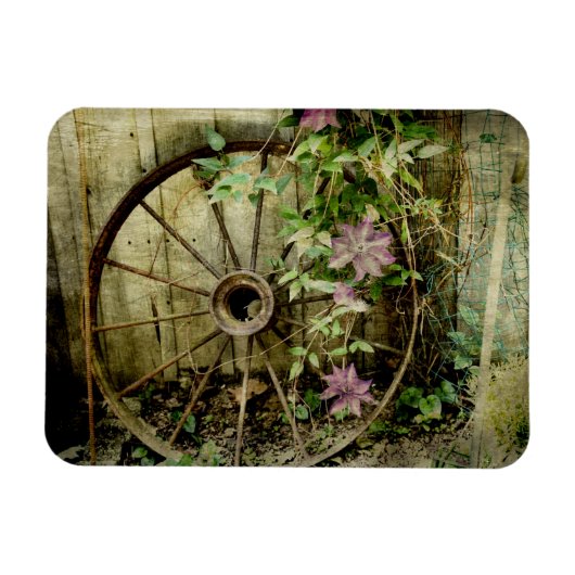 Altes Wagenrad Magnet (Horizontal)