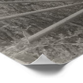 Altes Wagenrad schwarz-weiß Poster (Ecke)