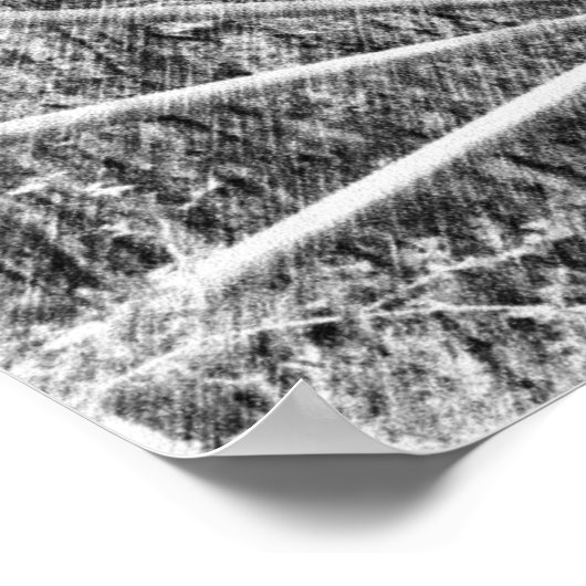 Altes Wagenrad Schwarzer Stift Kunst Poster (Ecke)