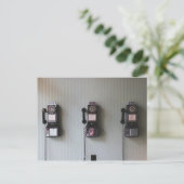 Altes Wandtelefon Postkarte (Stehend Vorderseite)