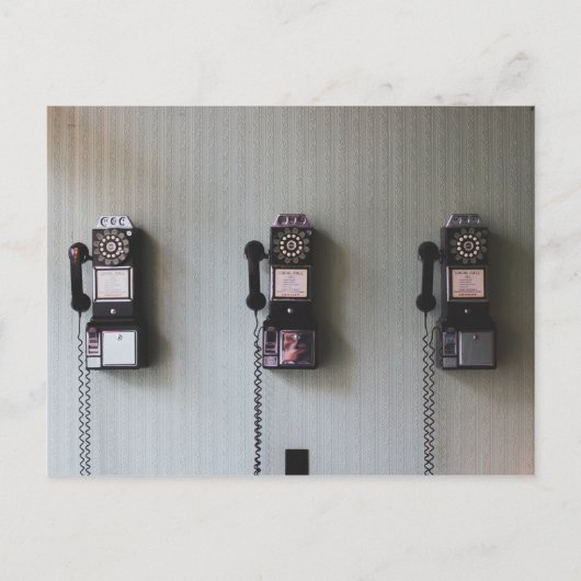 Altes Wandtelefon Postkarte (Vorderseite)