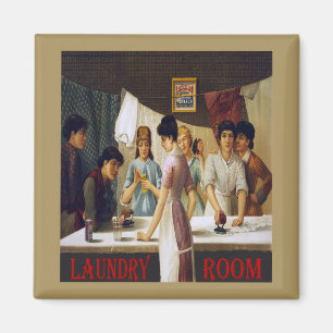 Altes Wäschezimmer-Schild Magnet