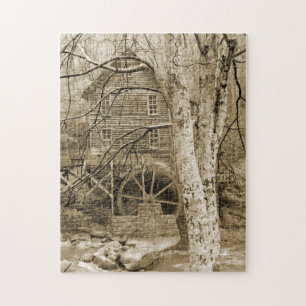 Altes Wasserrad Puzzle
