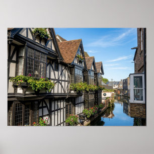 Altes Weberhaus am River Stour, Canterbury Poster