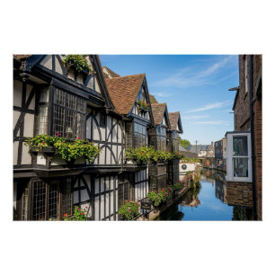 Altes Weberhaus am River Stour, Canterbury Poster
