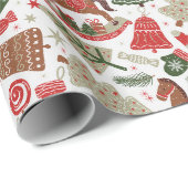 Altes Weihnachten Geschenkpapier (Rolleneckpunkt)