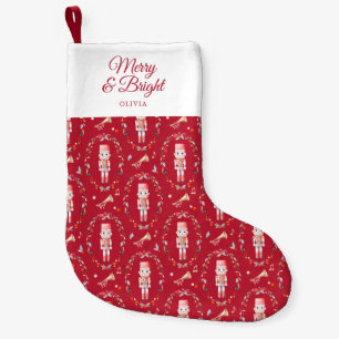 Altes Weihnachts-Stoffmuster Strumpf Kleiner Weihnachtsstrumpf