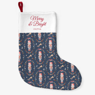 Altes Weihnachts-Stoffmuster Strumpf Kleiner Weihnachtsstrumpf