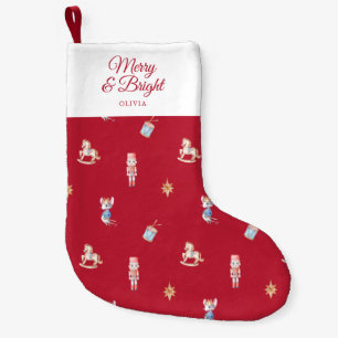 Altes Weihnachts-Stoffmuster Strumpf Kleiner Weihnachtsstrumpf