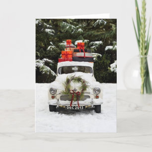 Altes Weihnachtsauto Feiertagskarte