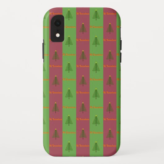 Altes Weihnachtsbaum-Muster Immergrün Case-Mate iPhone Hülle (Rückseite)
