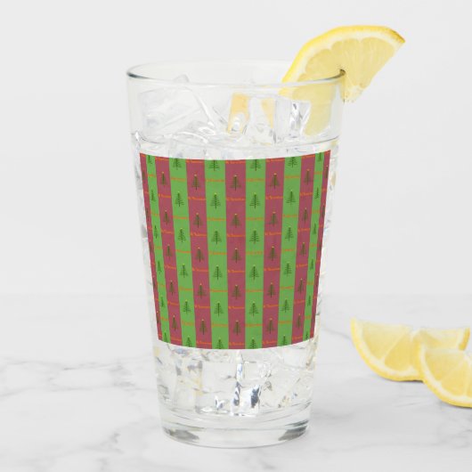 Altes Weihnachtsbaum-Muster Immergrün Glas (Rückseite Ice)
