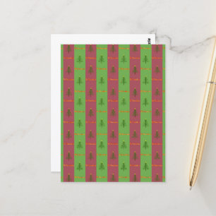 Altes Weihnachtsbaum-Muster Immergrün Postkarte