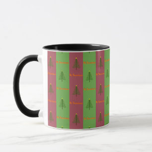 Altes Weihnachtsbaum-Muster Immergrün Tasse