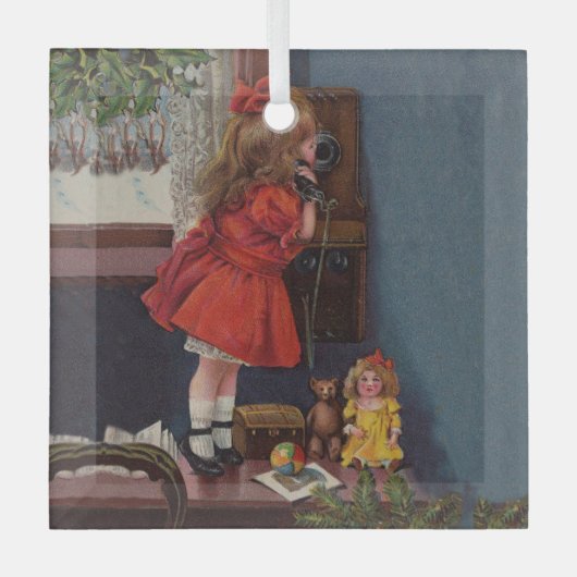 Altes Weihnachtsfernsprecher Ornament Aus Glas (Vorderseite)