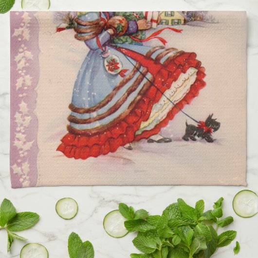 Altes Weihnachtsgeschäft Geschirrtuch (Gefaltet)