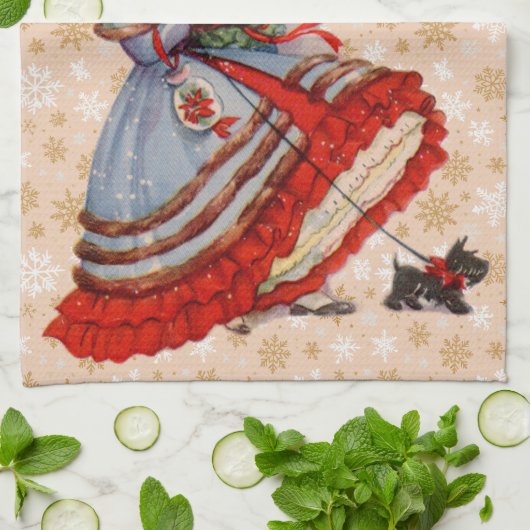 Altes Weihnachtsgeschäft Geschirrtuch (Gefaltet)