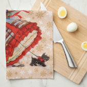 Altes Weihnachtsgeschäft Geschirrtuch (Viertel Falte)