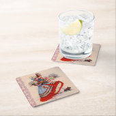 Altes Weihnachtsgeschäft Rechteckiger Pappuntersetzer (Vor Ort)