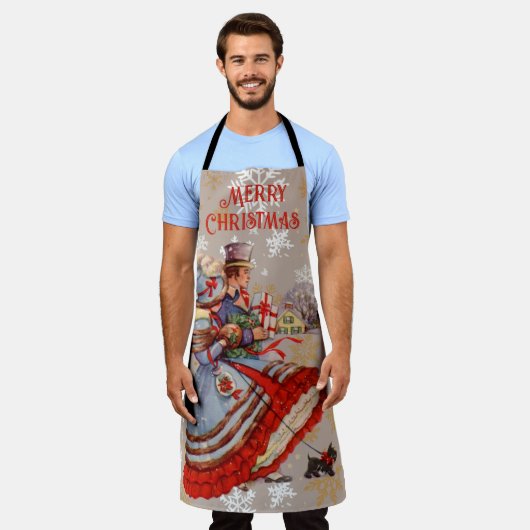 Altes Weihnachtsgeschäft Schürze (Getragen)