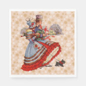 Altes Weihnachtsgeschäft Serviette (Vorderseite)