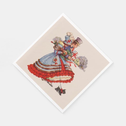 Altes Weihnachtsgeschäft Serviette (Ecke)