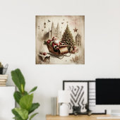 Altes Weihnachtsmann-Plakat Poster (Heimbüro)