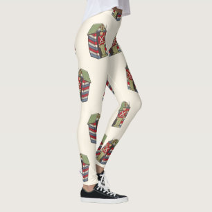 Altes Weihnachtsmuster, Nussknacker-Spielzeugsolda Leggings
