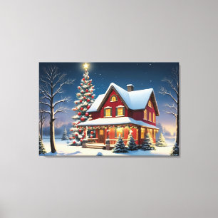 Altes Weihnachtsposter Leinwanddruck