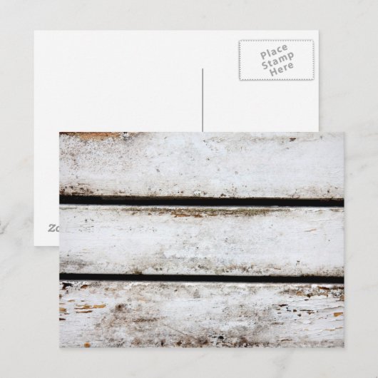 Altes weißes Holz Postkarte (Vorne/Hinten)