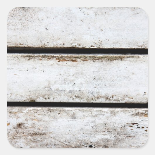 Altes weißes Holz Quadratischer Aufkleber (Vorderseite)