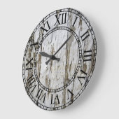 Altes Weißwaschholz Große Wanduhr (Winkel)