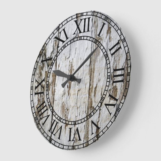 Altes Weißwaschholz Große Wanduhr (Winkel)