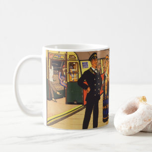 Altes Werbeplakat für die London Underground Kaffeetasse