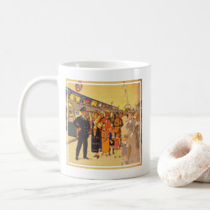 Altes Werbeplakat für die London Underground Kaffeetasse