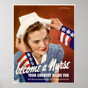 Altes Werbeplakat für Krankenschwestern, Poster
