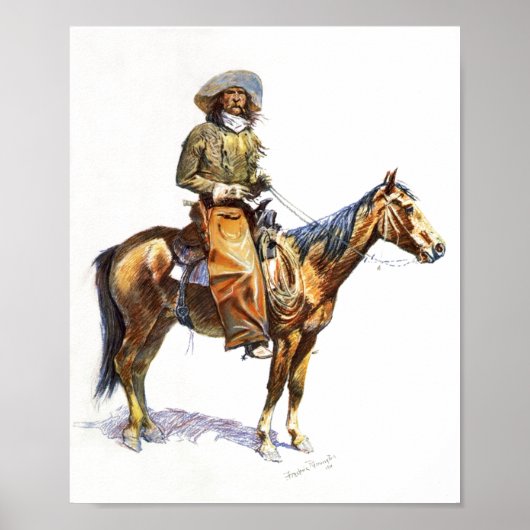Altes West Arizona Pferd & Cowboy Art Plakat druck (Vorne)