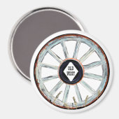 Altes West Spokes Wagenrad Magnet (Vorderseite/Rückseite)
