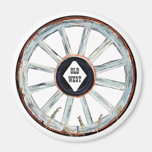 Altes West Spokes Wagenrad Magnet (Vorne)