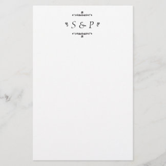 Altes West- / viktorianisches Floral mit Text Briefpapier
